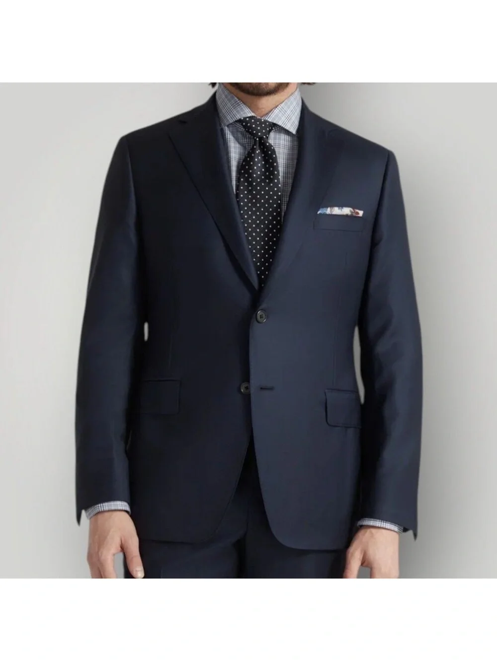 CANALI Navy Blazer 48R Sport Coat Two Button Suit Jacket WOOL $1495